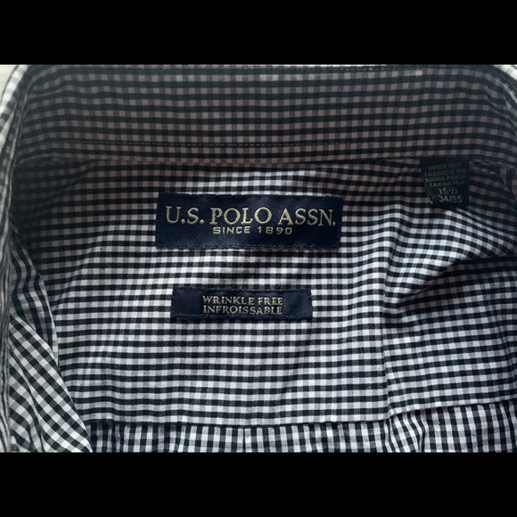 Checkered navy blue and white polo shirt - Picture 2 of 5